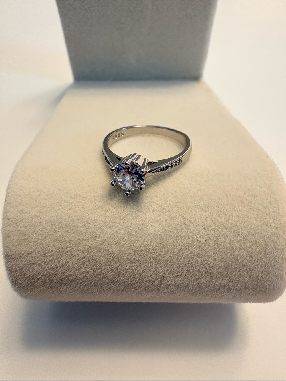Sterling Silver .925 White Cubic Zirconia Solitaire Ring